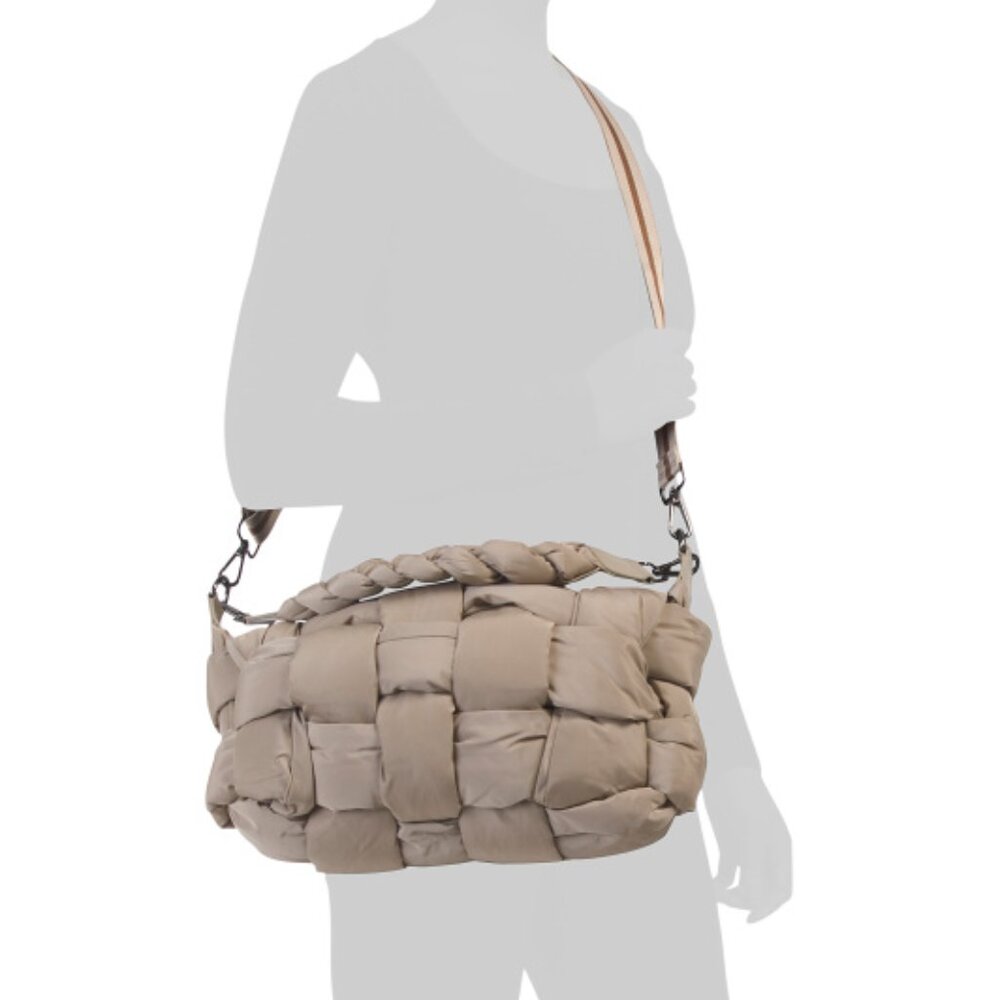 SOL & SELENE Medium Nylon Woven Hobo With Top Handle And Crossbody Strap - Picture 2 of 5